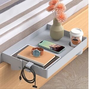 Gray Bedside Organizer Tray